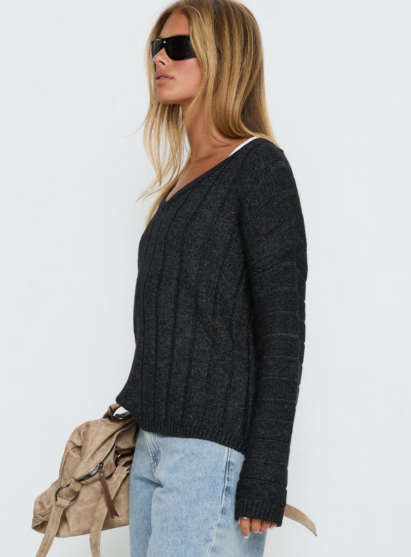 Main Thing Knit Sweater Black Marle