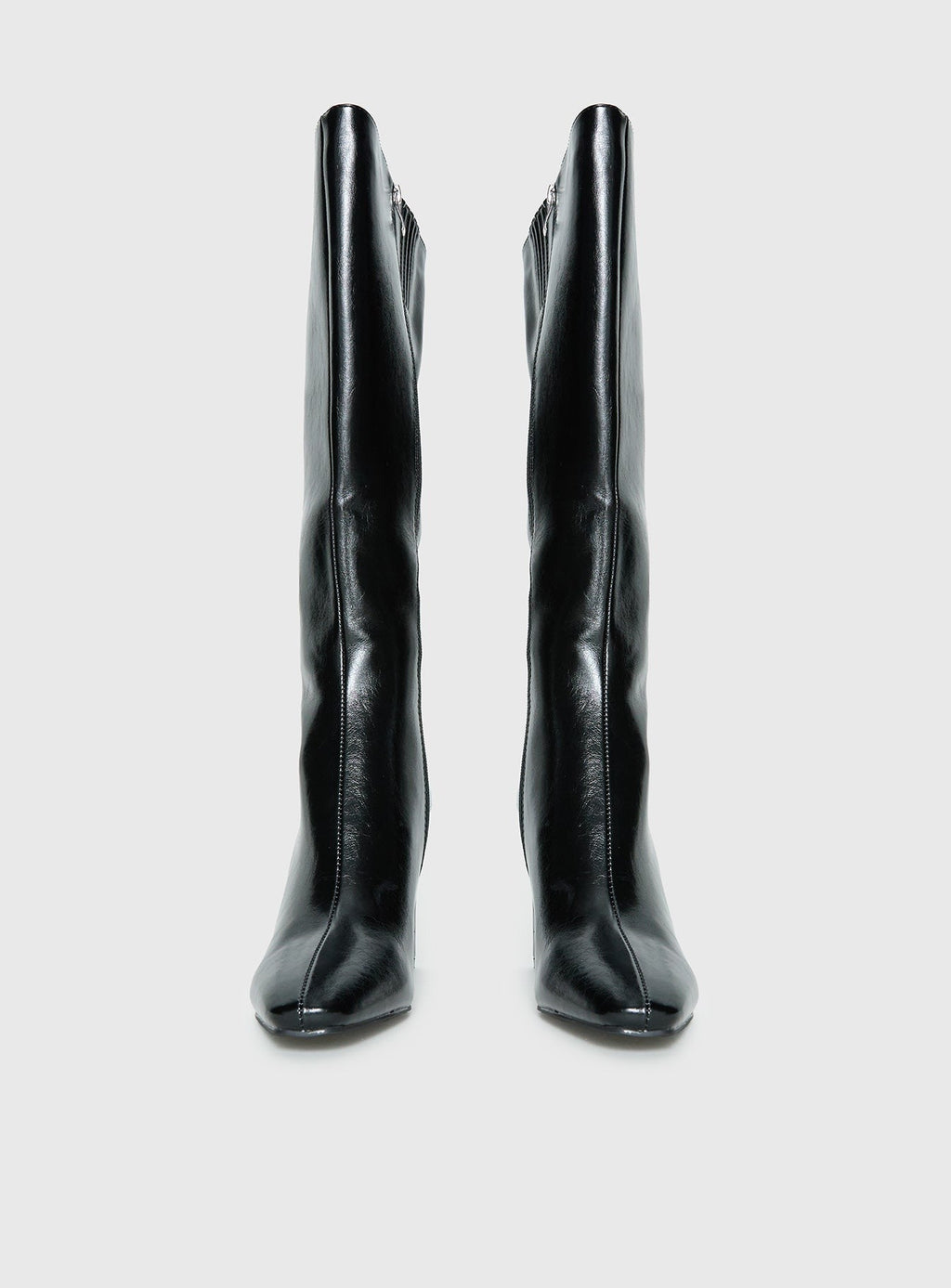 Sawyer Knee High Boots Black Crinkle