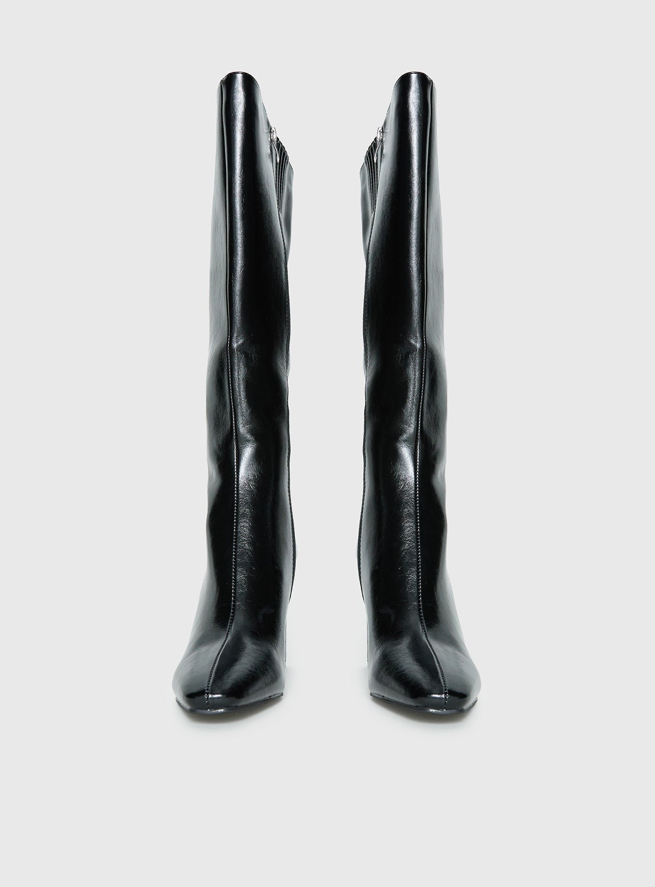Sawyer Knee High Boots Black Crinkle