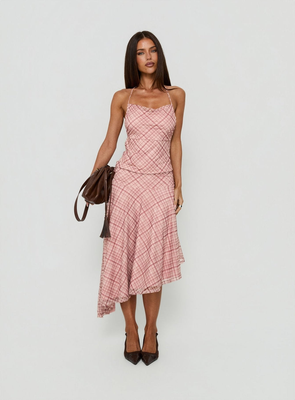 Waverlee Halter Top Pink Check