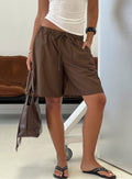Siren Sun Drawstring Jorts Brown
