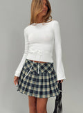 Craving Long Sleeve Tie Detail Top Ivory