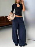 Lunea Concealed Waistband Pants Navy
