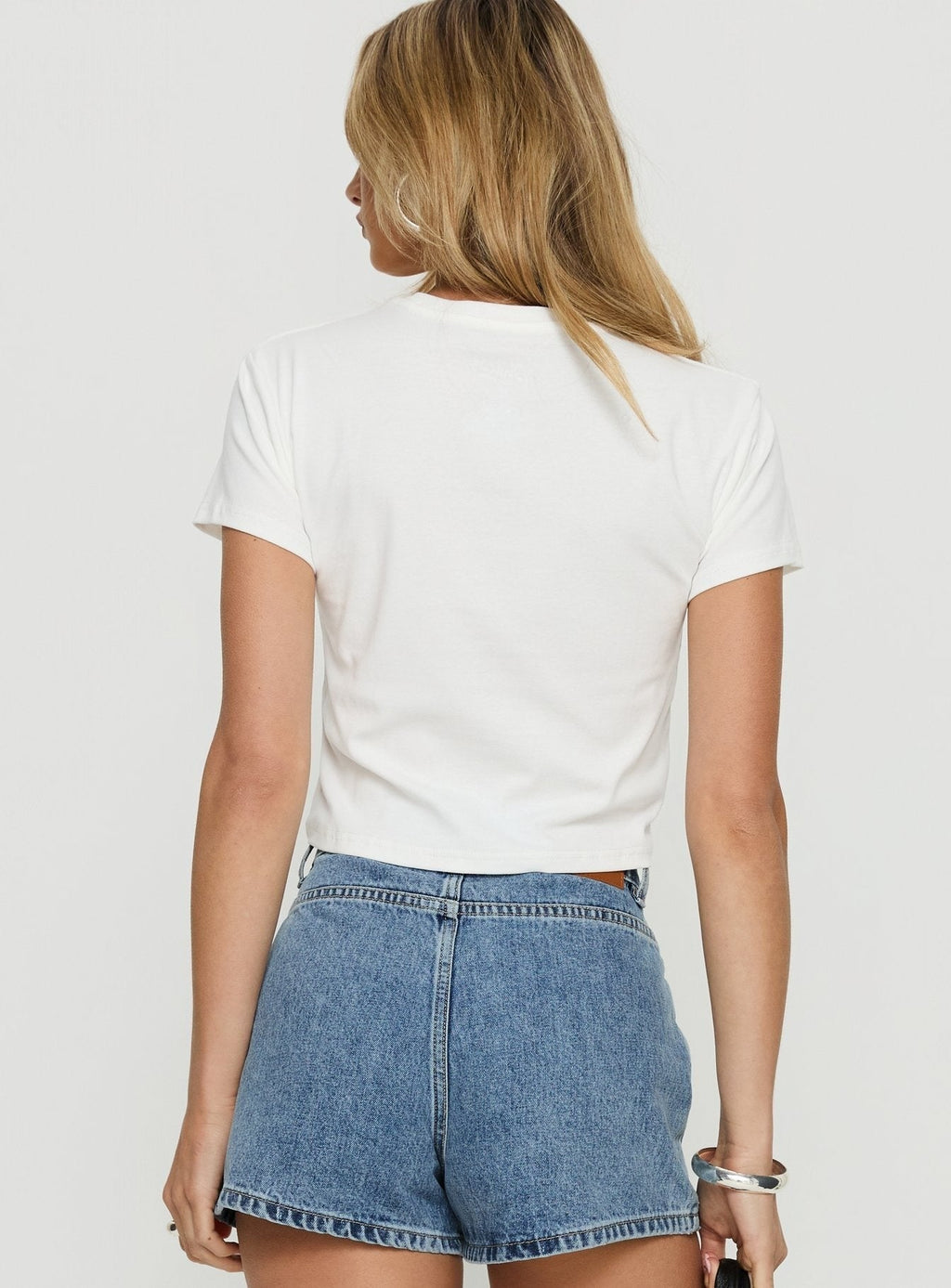 Starkissed Boxy Cropped Graphic Top White