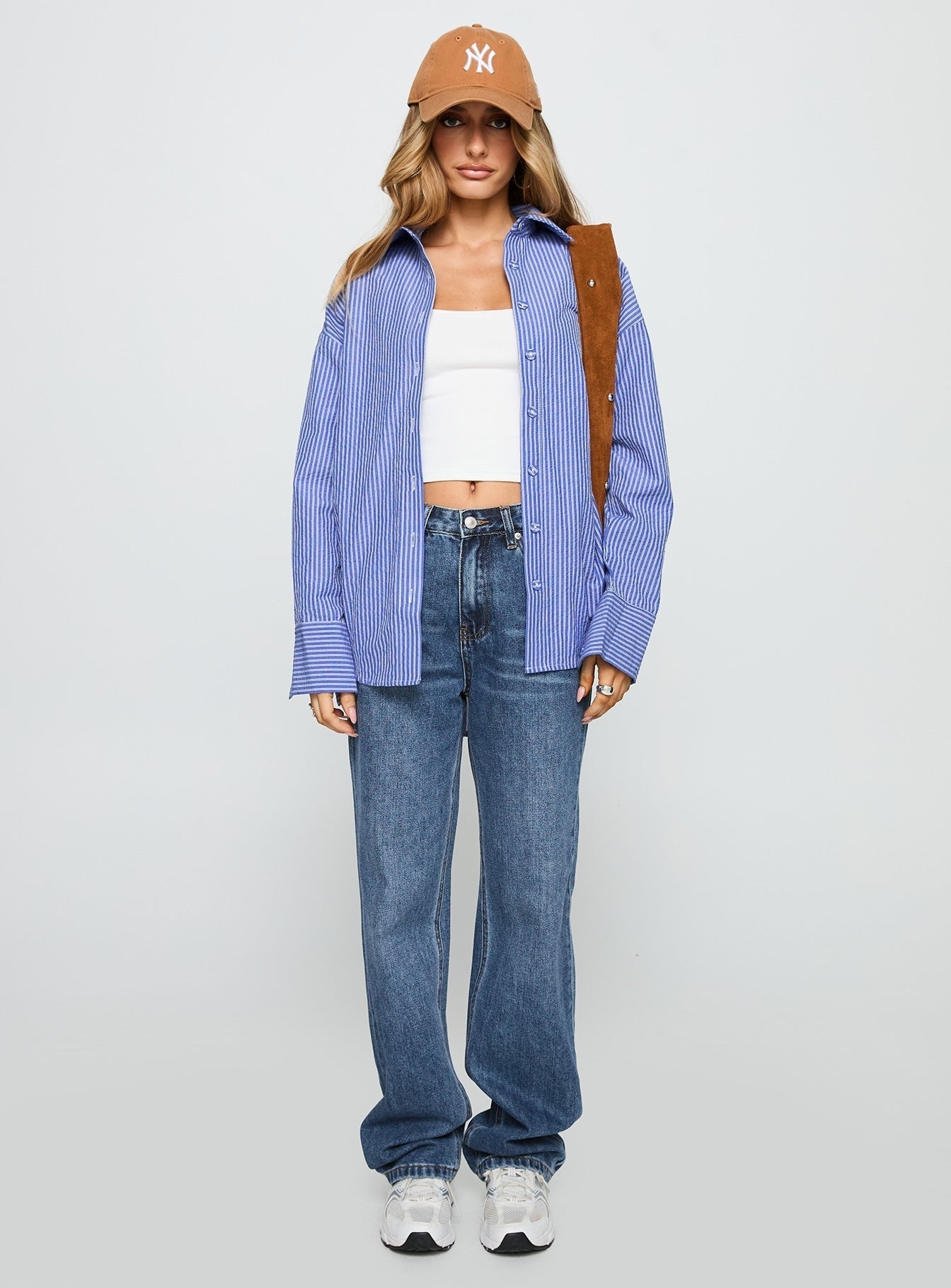 Mallin Shirt Mid Blue Stripe