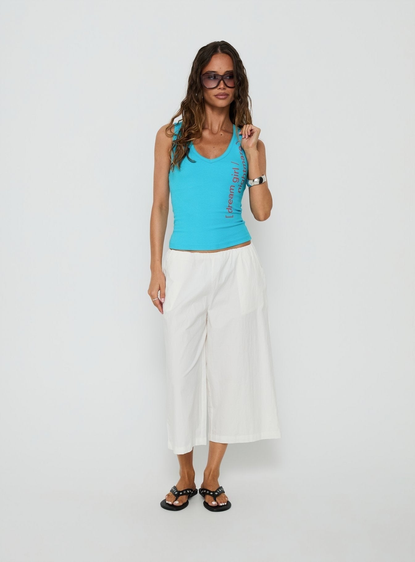 Lunea Concealed Waistband 3/4 Pant White