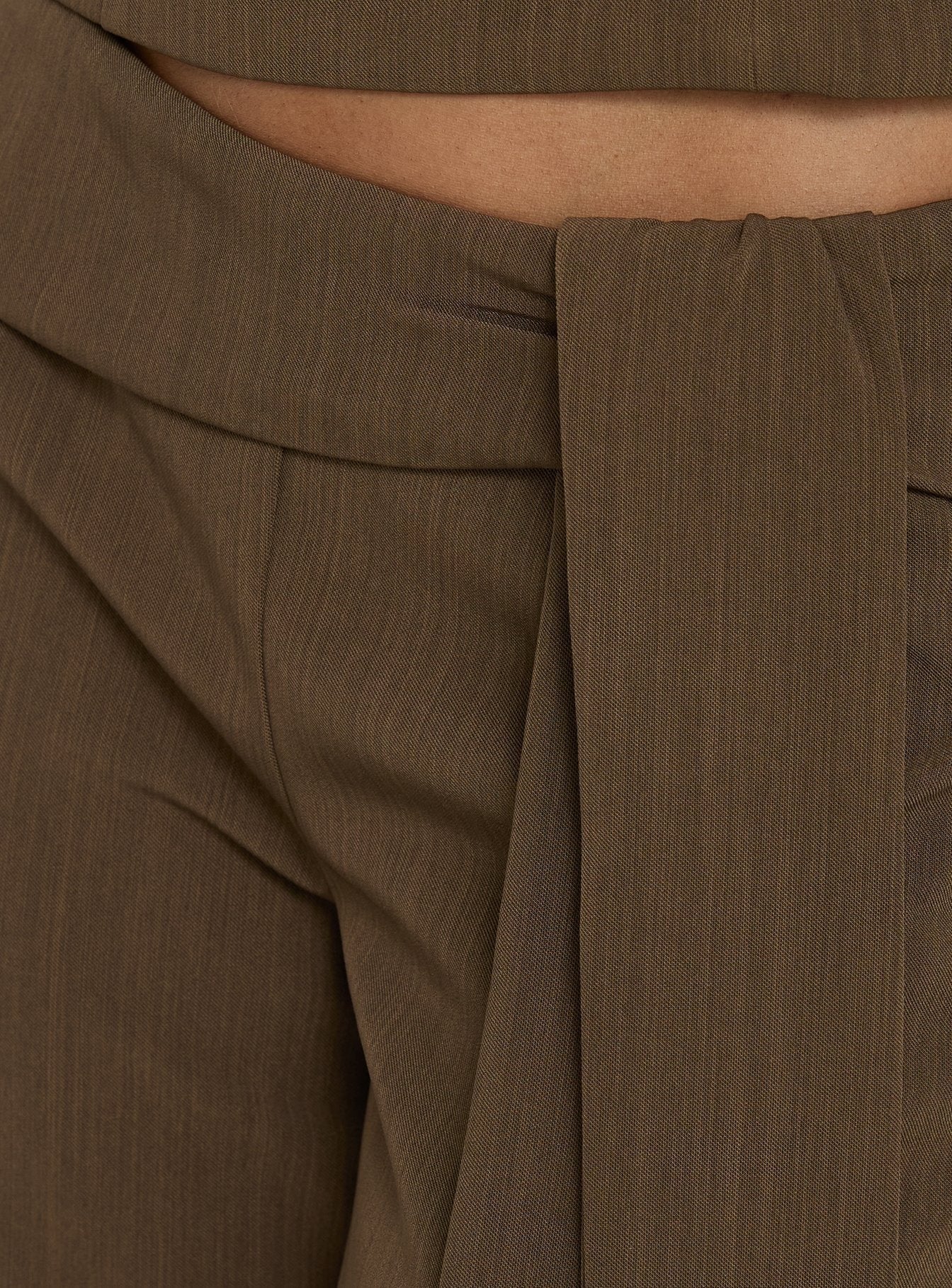 Wild Haze Tie Waist Pants Dark Green
