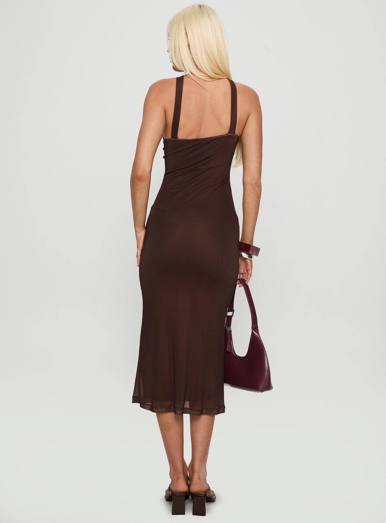 Silvra Maxi Dress Pink / Brown