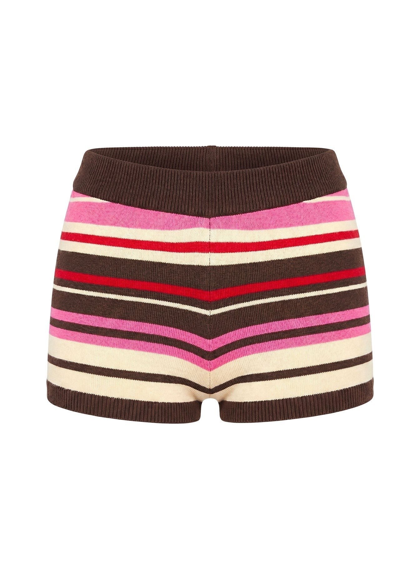 Cleoh Knit Shorts Pink / Brown Stripe