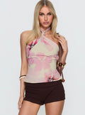 Diamanda Halter Top Pink Floral