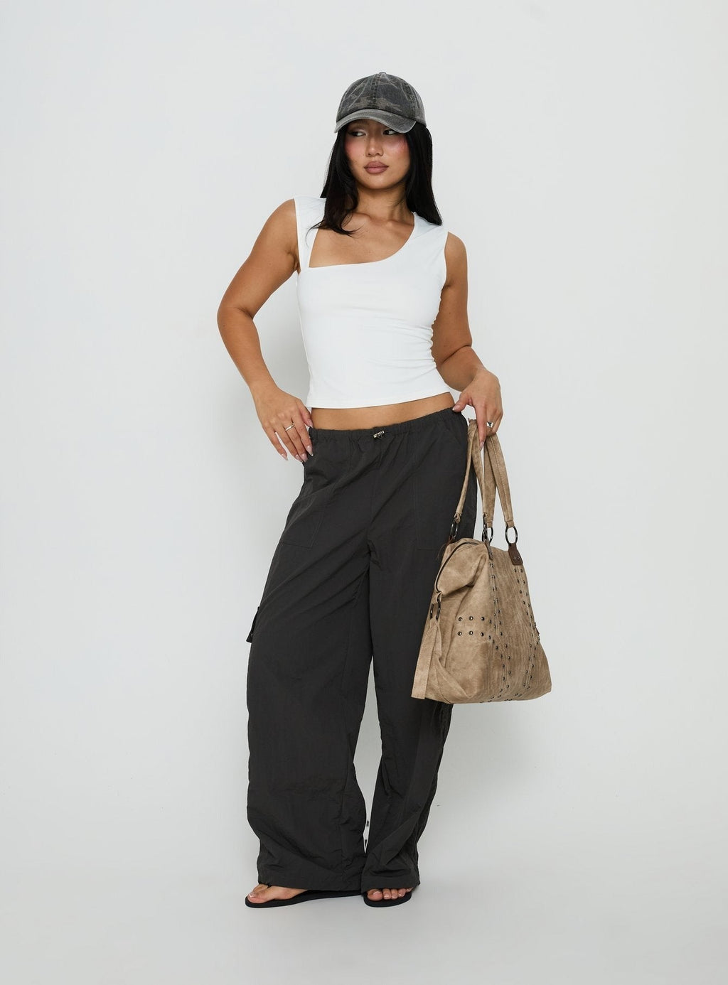 Tannen Cut Out Tank Top White