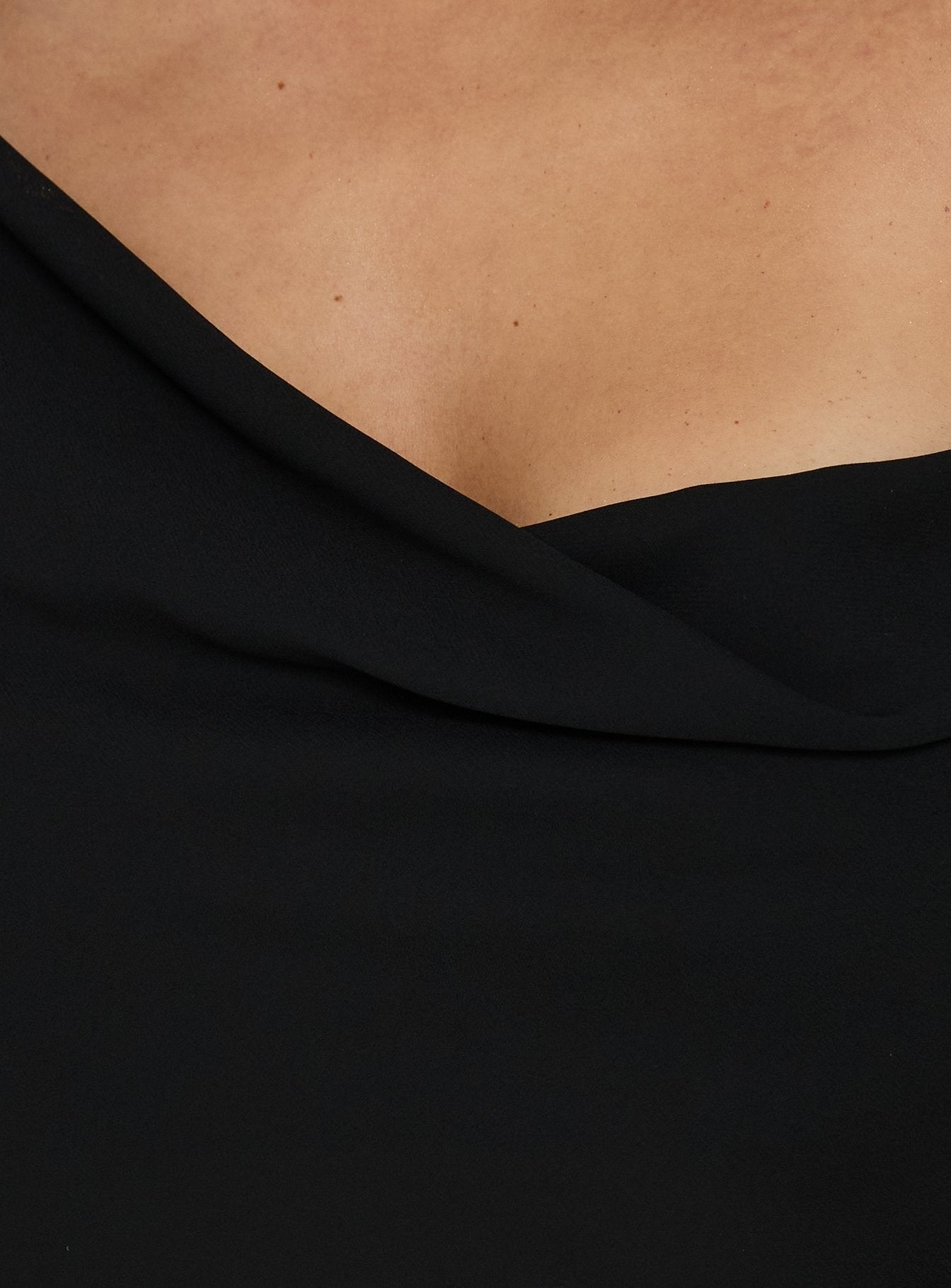 Winding Roads Layered Asymmetrical Top Black