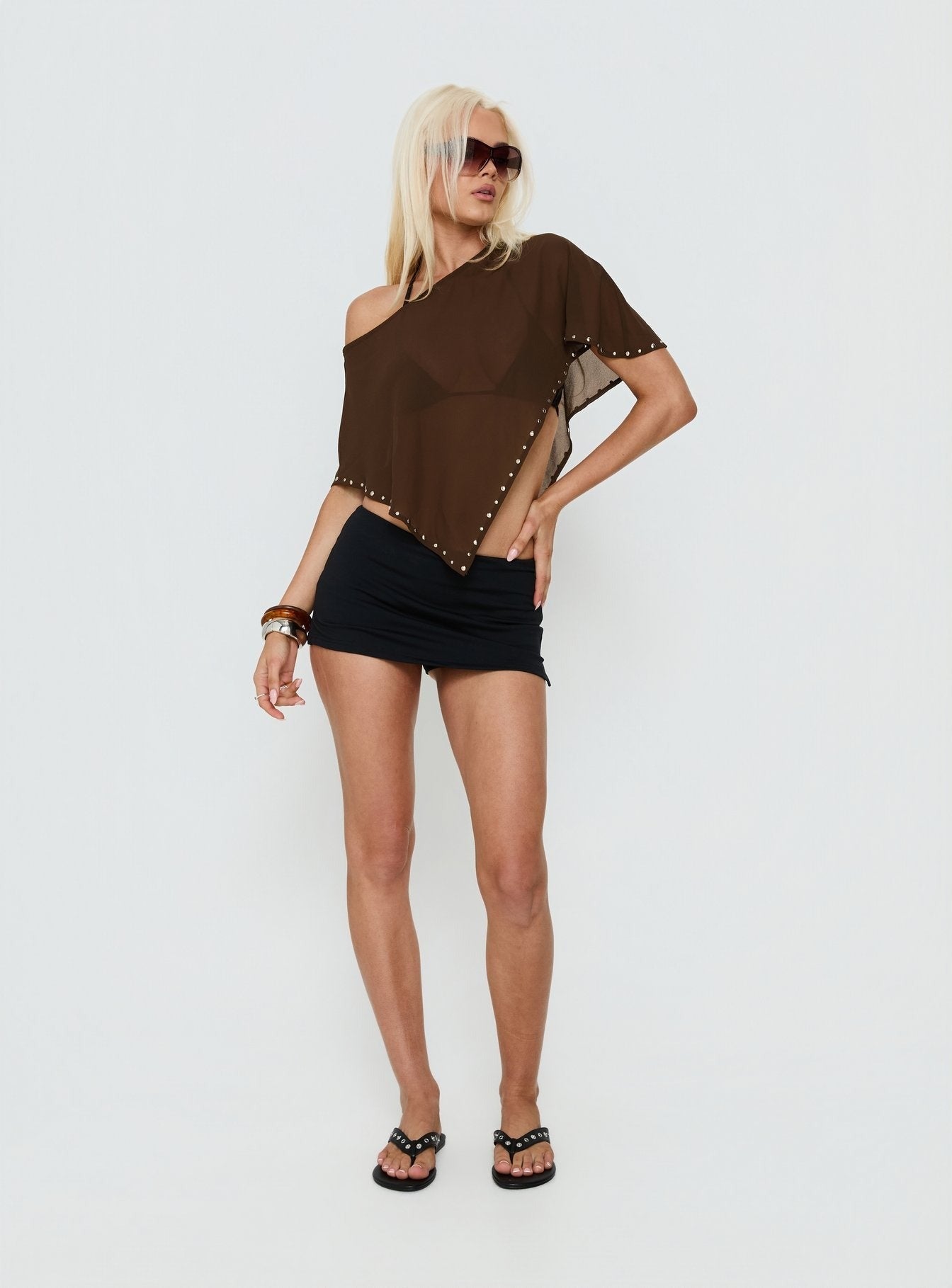 Safe Space Sheer Poncho Brown