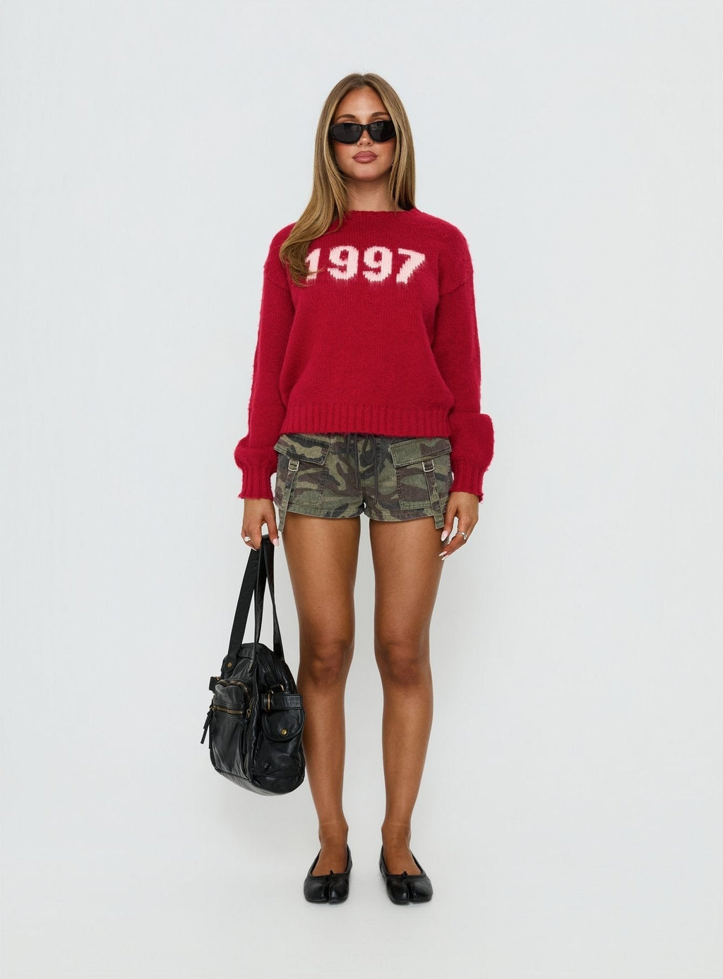 1997 Legacy Graphic Knit Sweater Burgundy