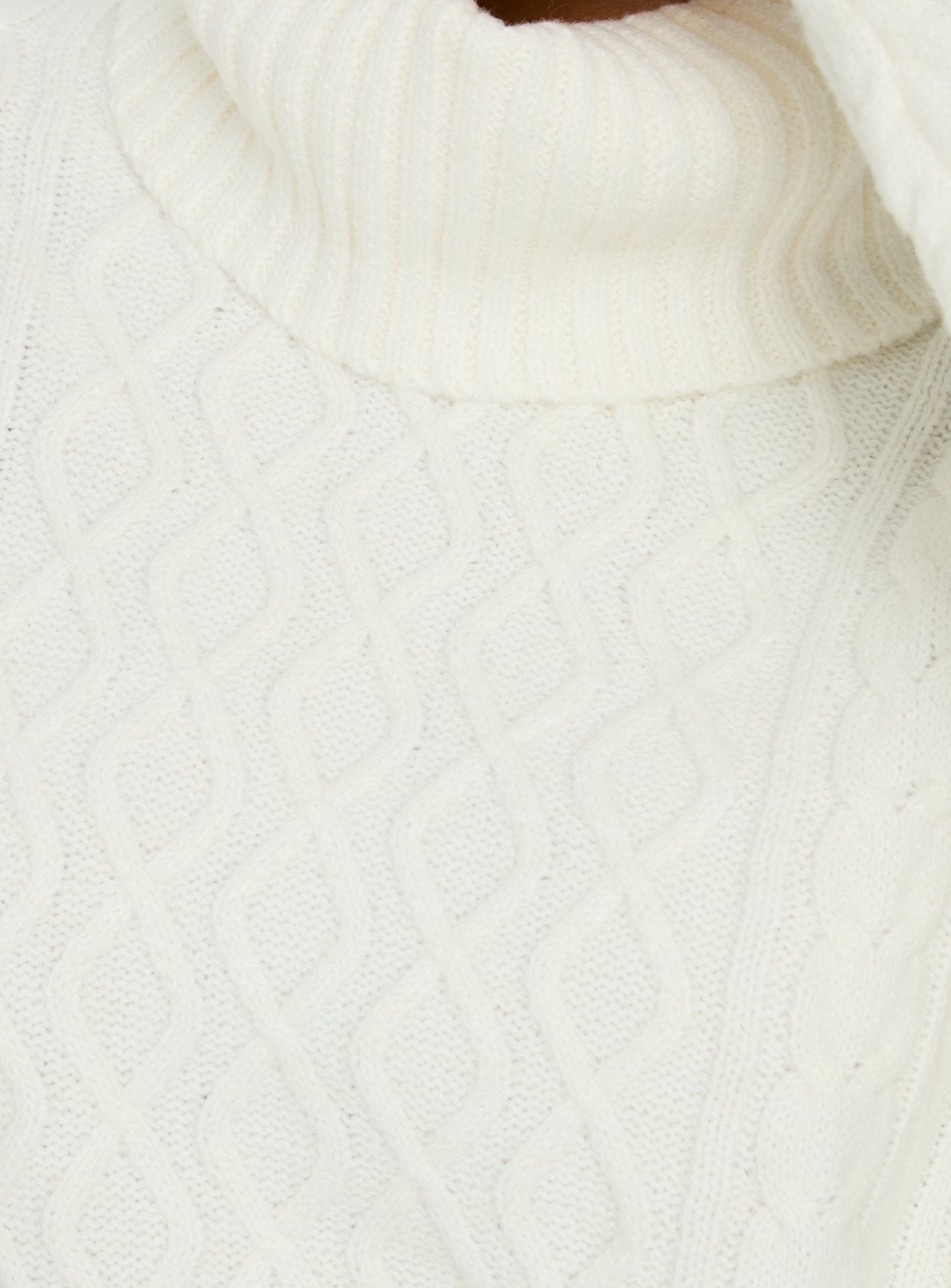 Delah Cable Knit Roll Neck Jumper Cream