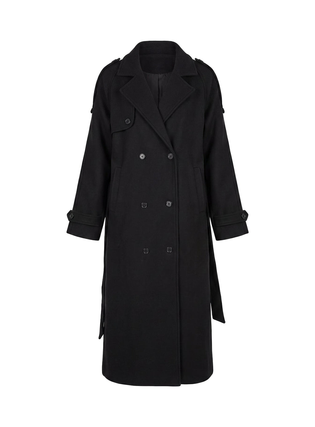 Rylanne Longline Trench Coat Black