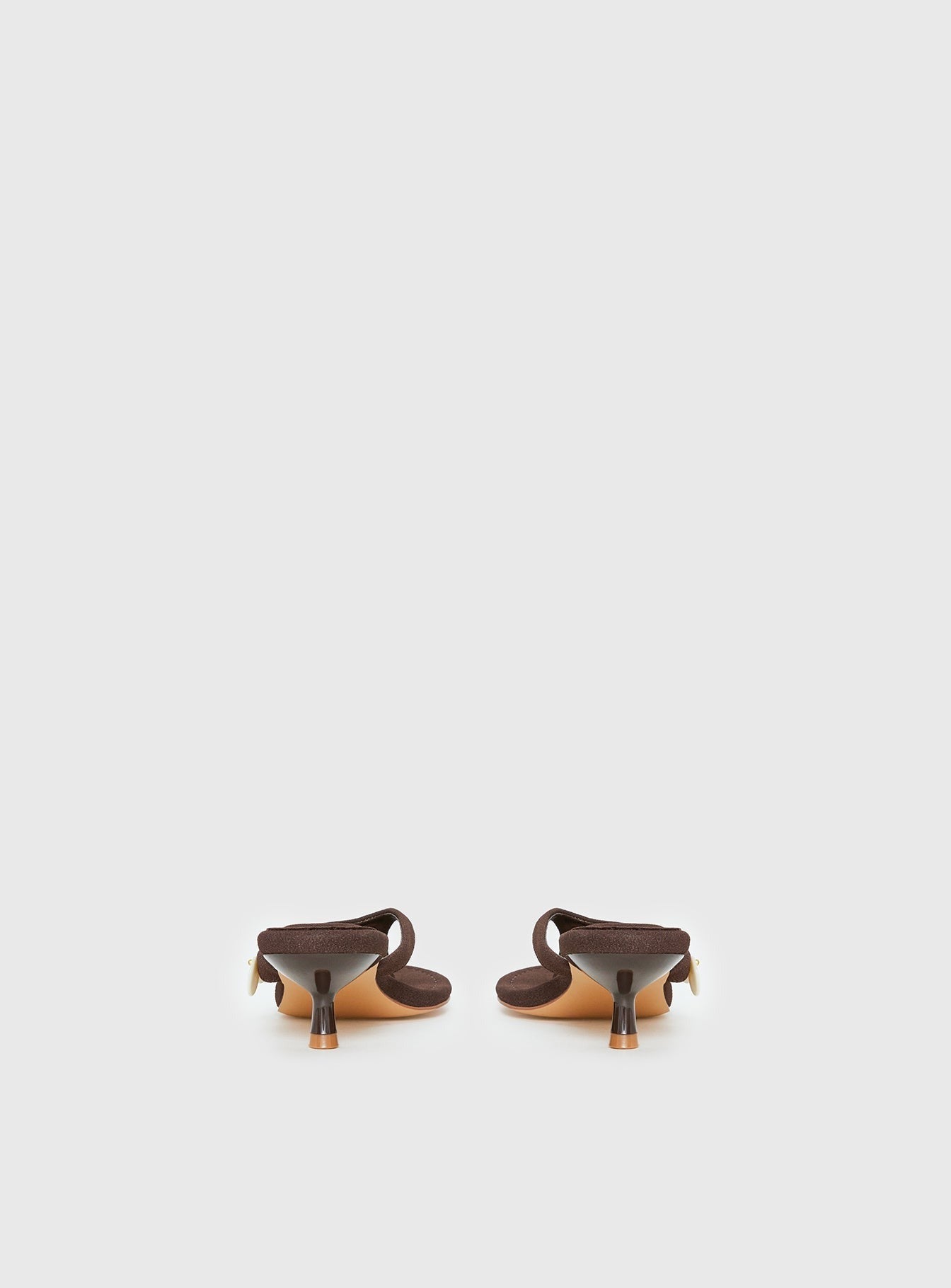 Ginnia Shell Detail Thong Heels Chocolate
