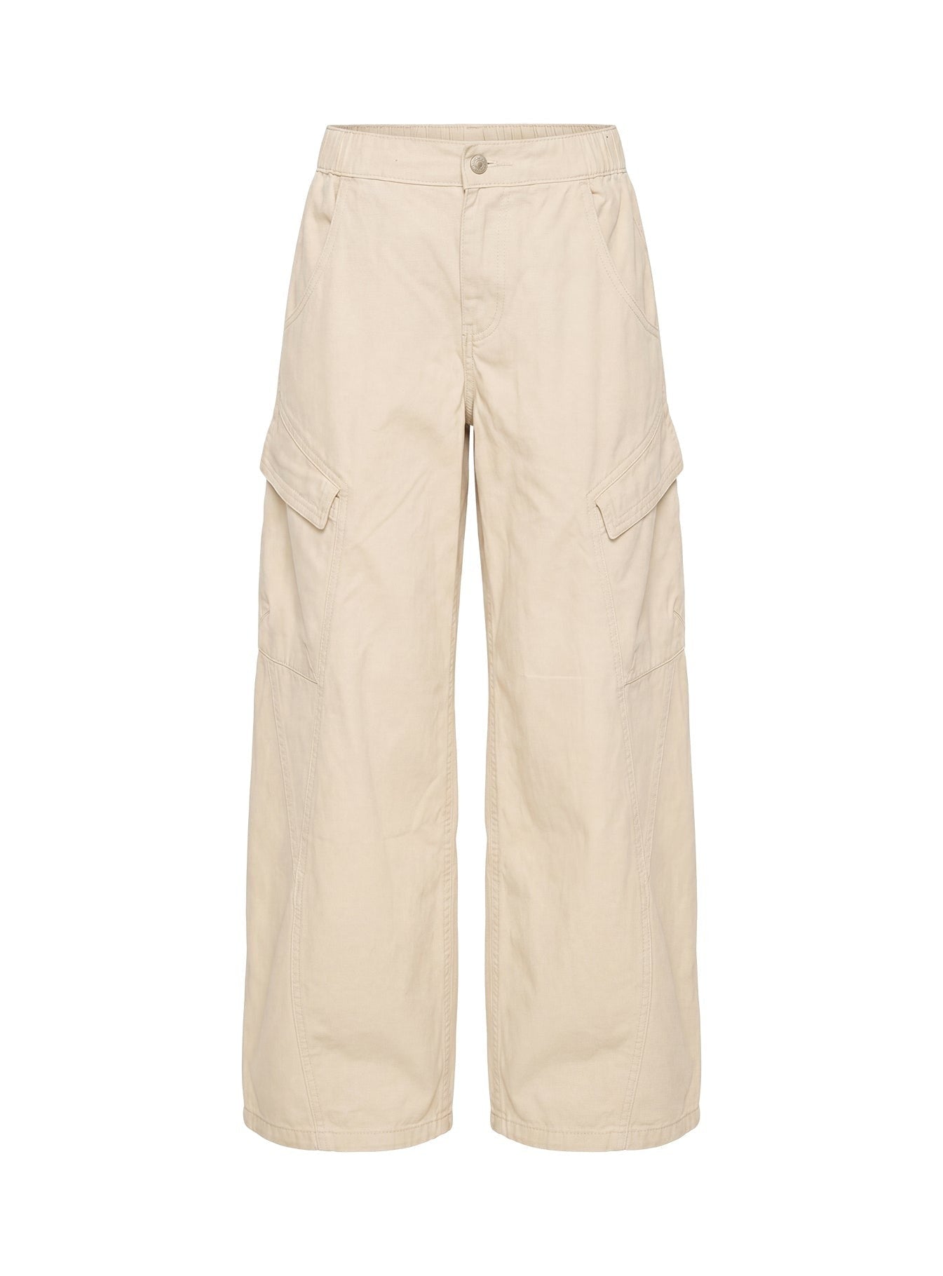 Selective Memory Low Rise Wide Leg Cargo Pants Cream