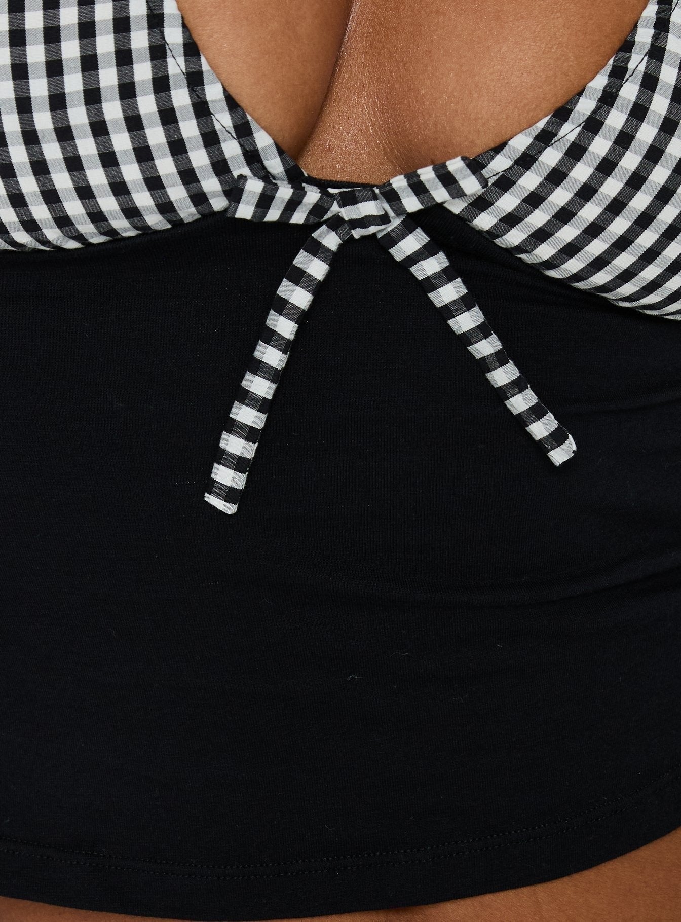 Kary Top Black Gingham