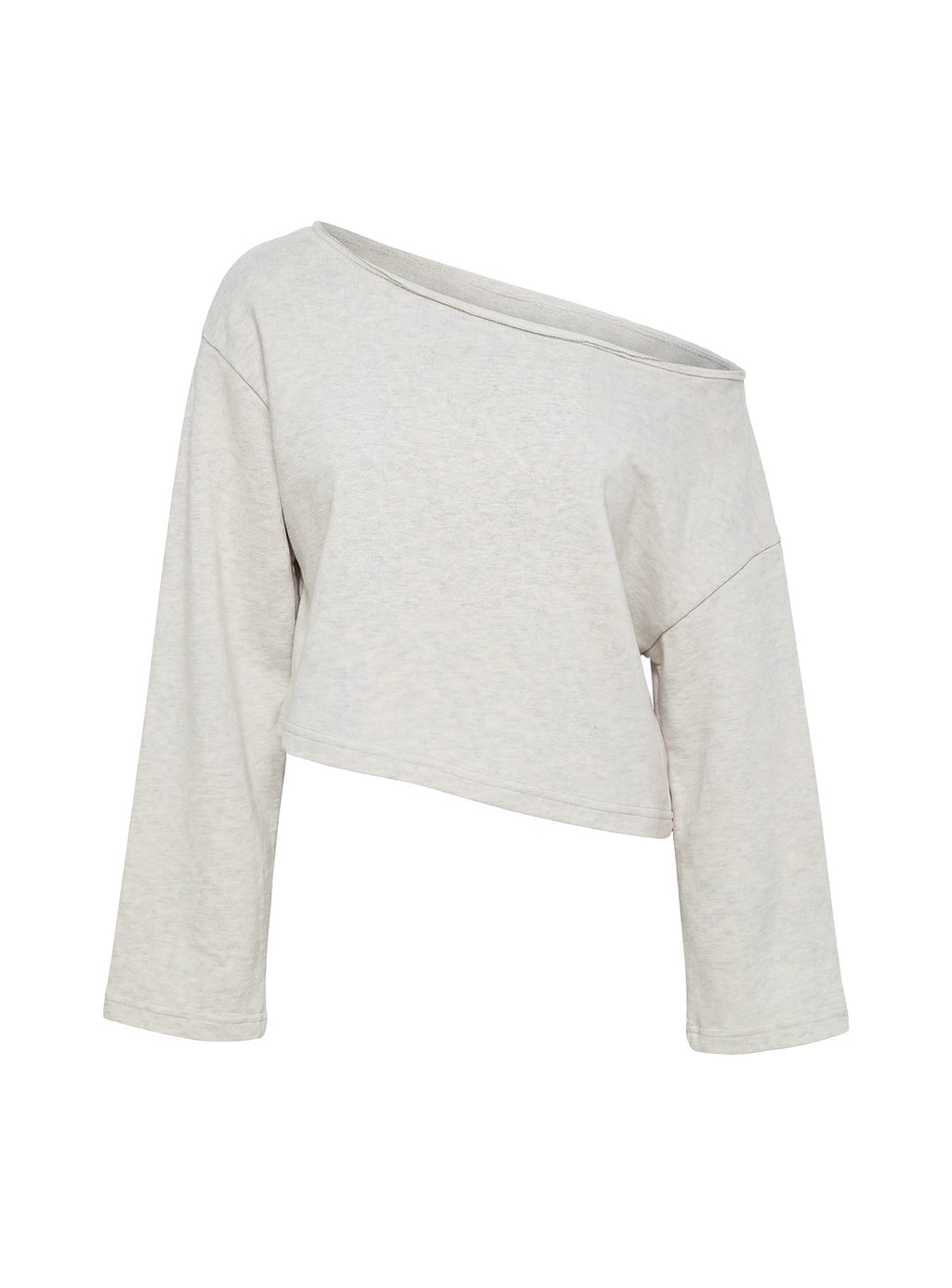 Retreat Raw Edge Off Shoulder Jumper Snow Marle
