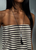 Melara Longline Tassel Necklace Black