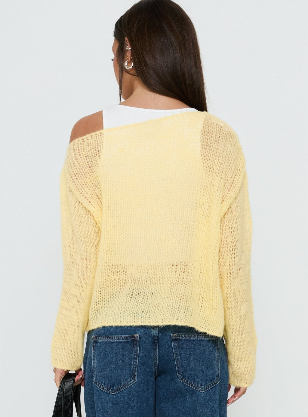 Othilia Off Shoulder Knit Jumper Yellow