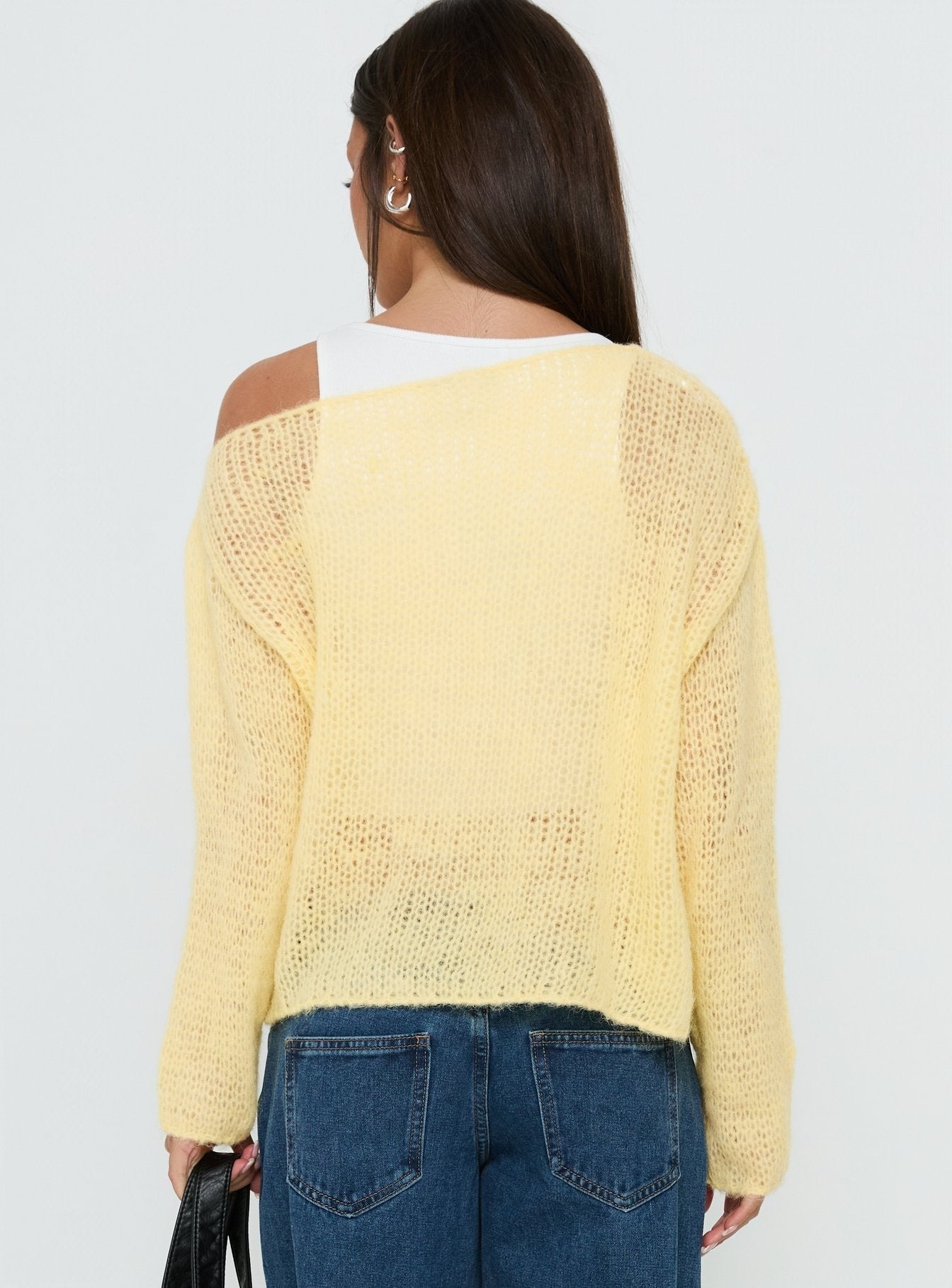 Othilia Off Shoulder Knit Jumper Yellow