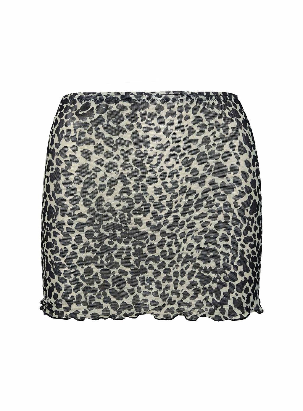 Cane Mesh Mini Skirt Leopard