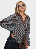 Rigbys Collared Jumper Brown / Blue Stripe