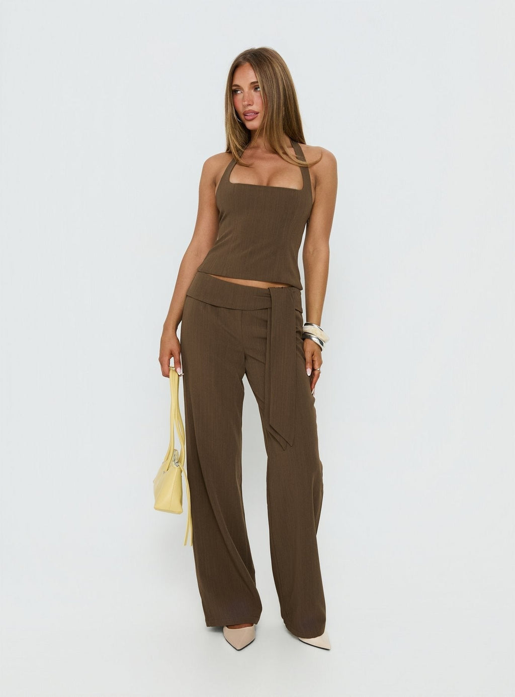 Wild Haze Tie Waist Pants Dark Green