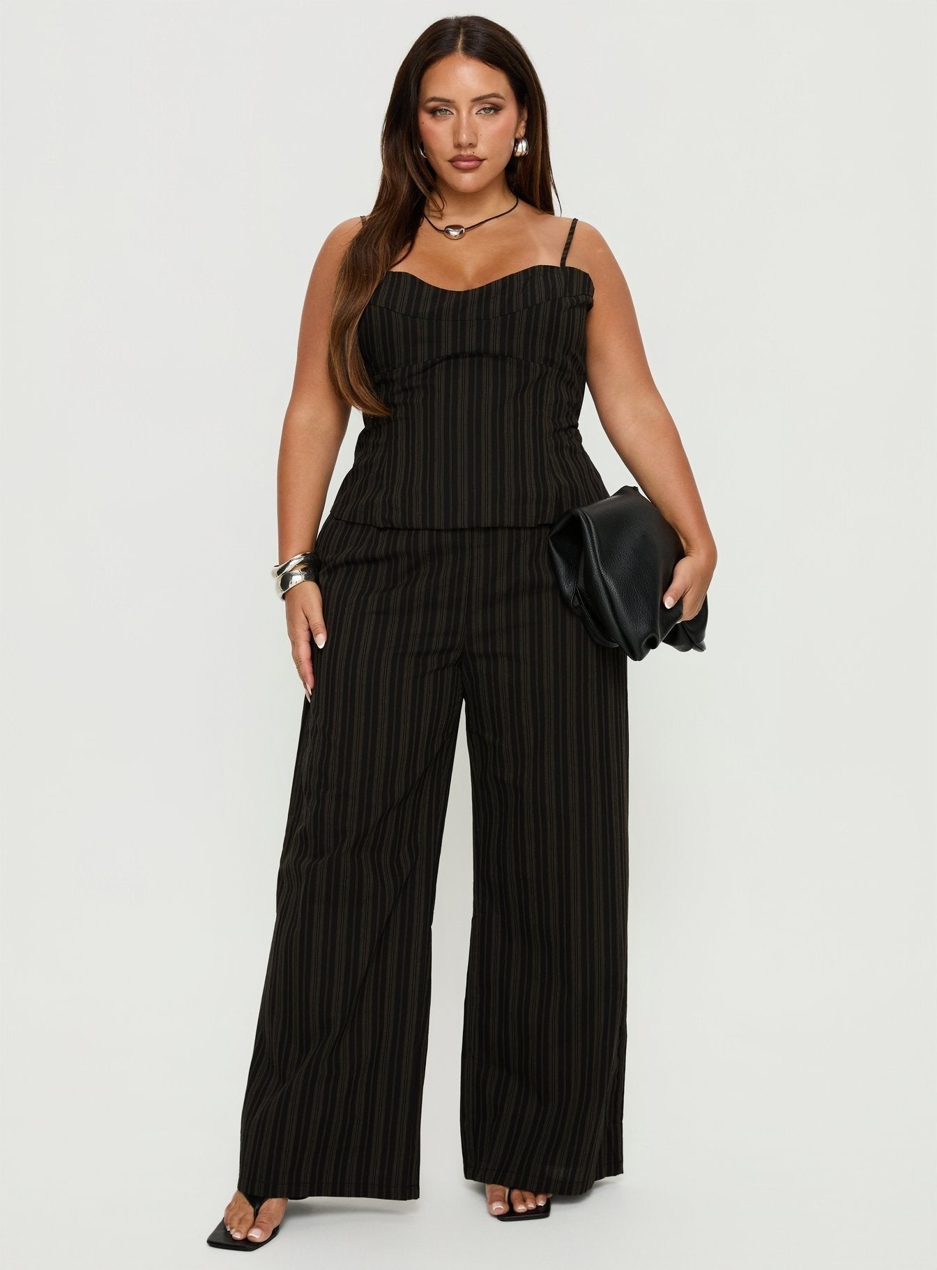 Kierstyn Corset Set Black Stripe Curve