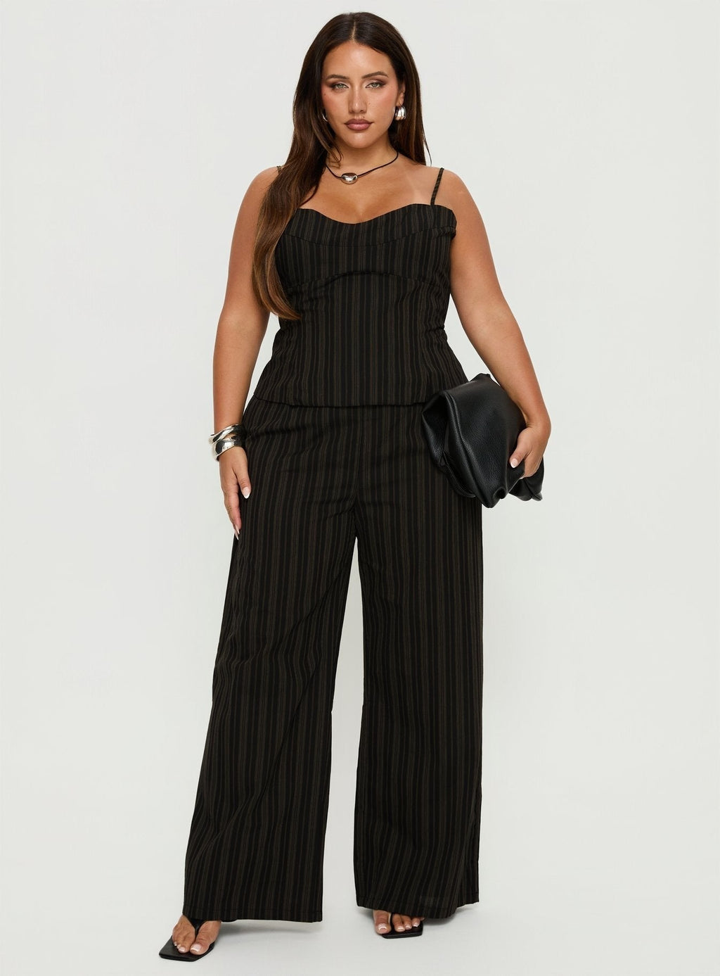 Kierstyn Corset Set Black Stripe Curve