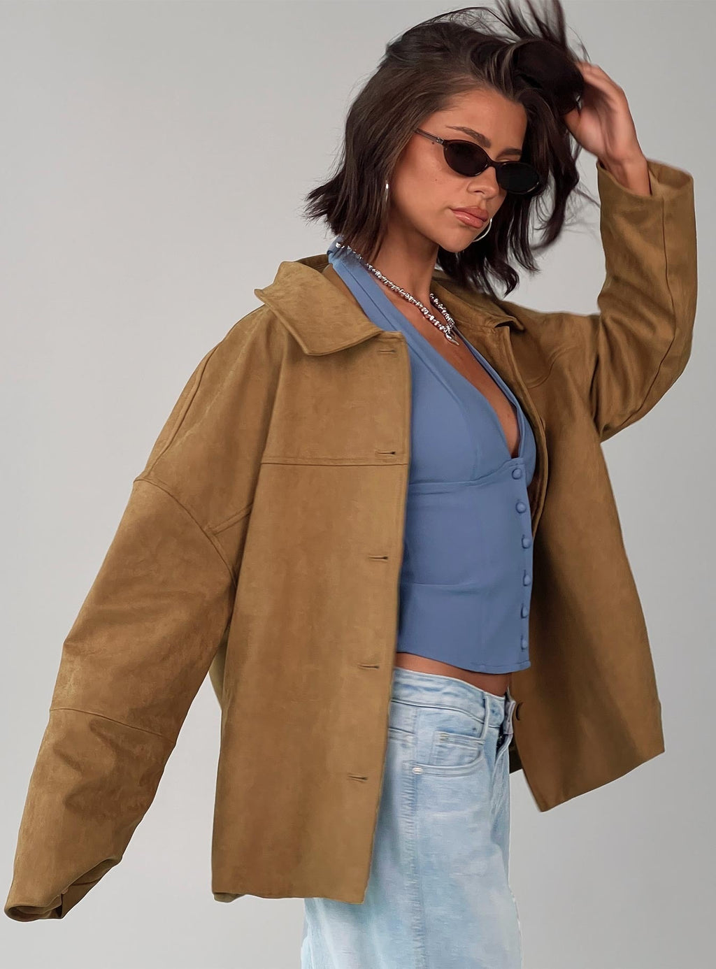 Huntsville Faux Suede Jacket Brown