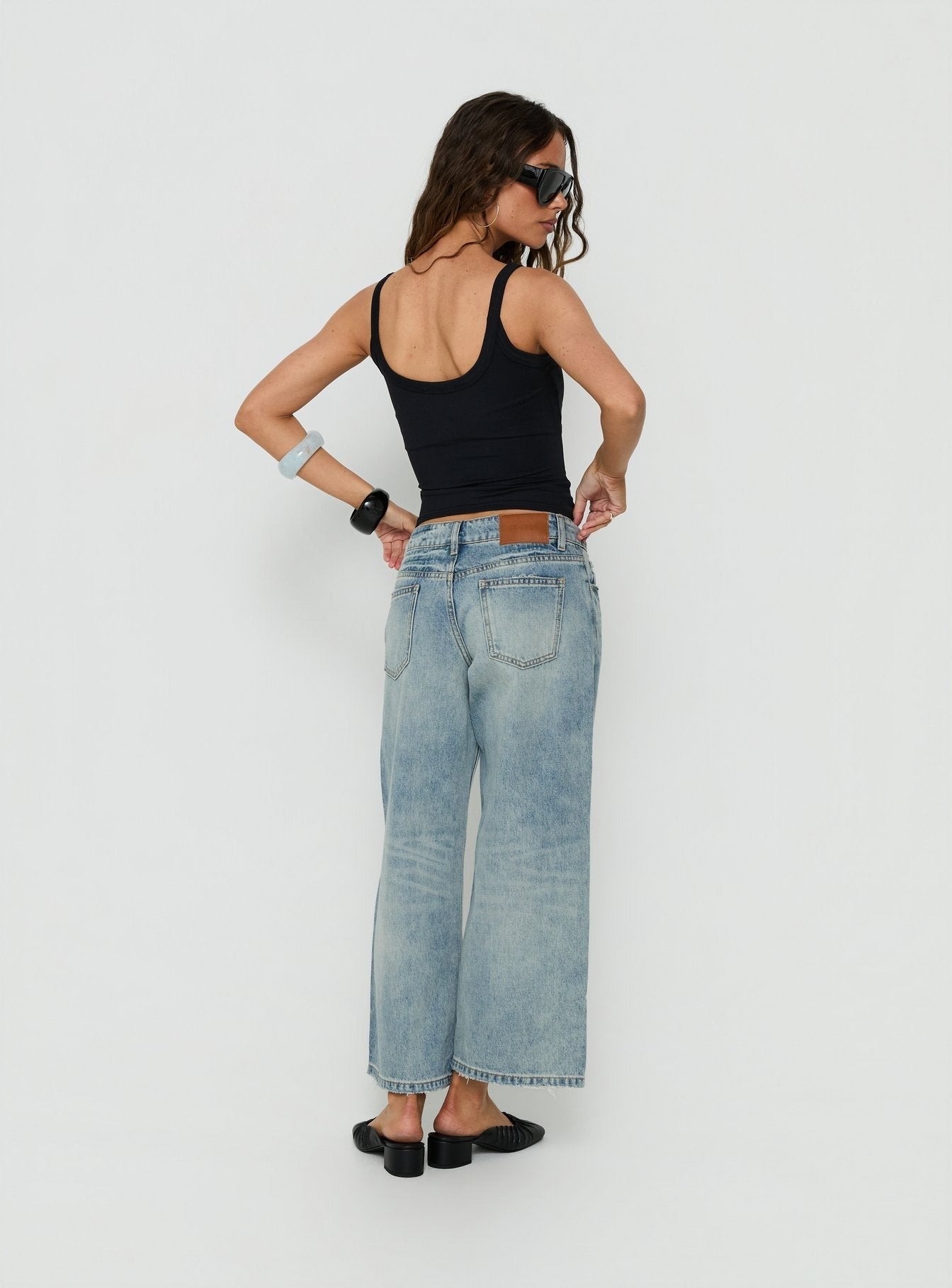 Sooki Low Rise Cropped Jeans Light Vintage Blue