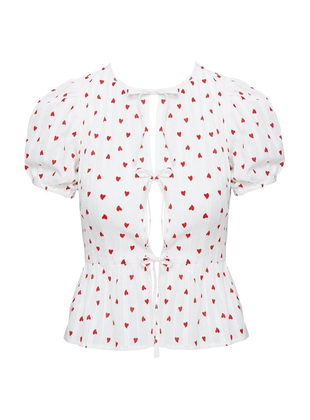 Lucky In Love Bow Tie Top White / Red