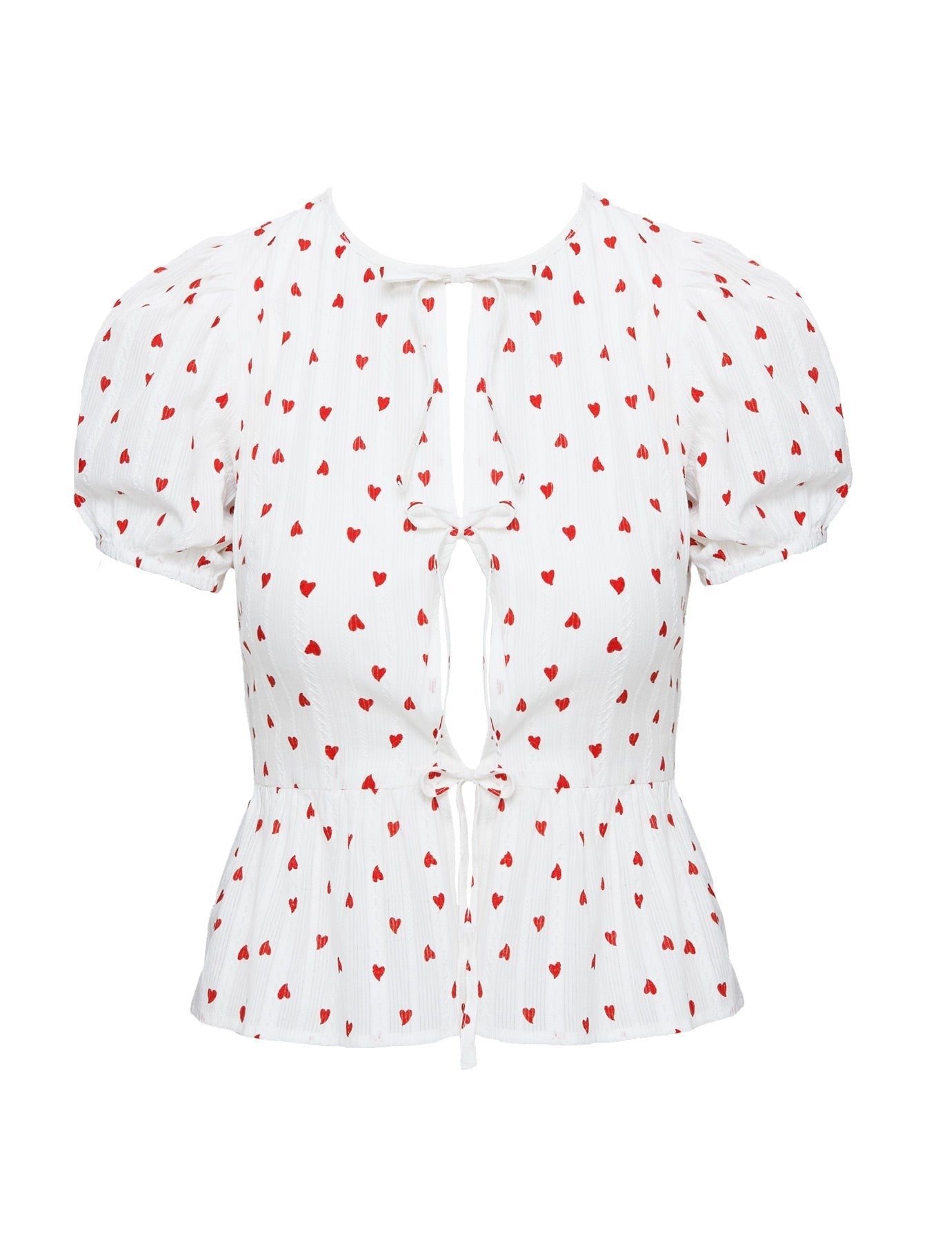 Lucky In Love Bow Tie Top White / Red