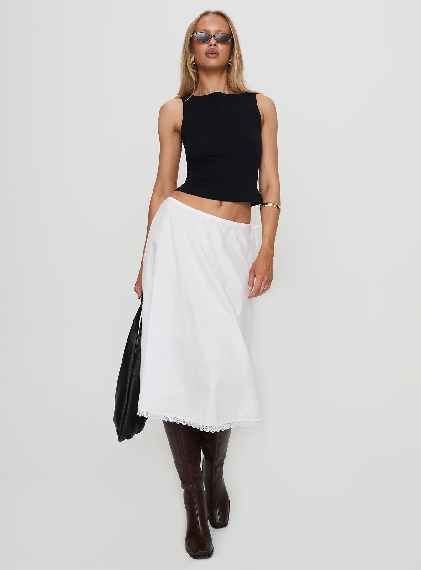 Taka Midi Skirt White