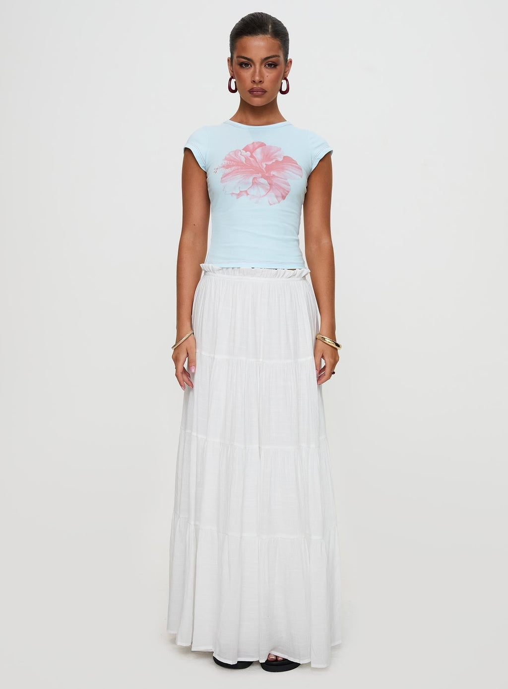 Owenz Hibiscus Baby Tee Blue