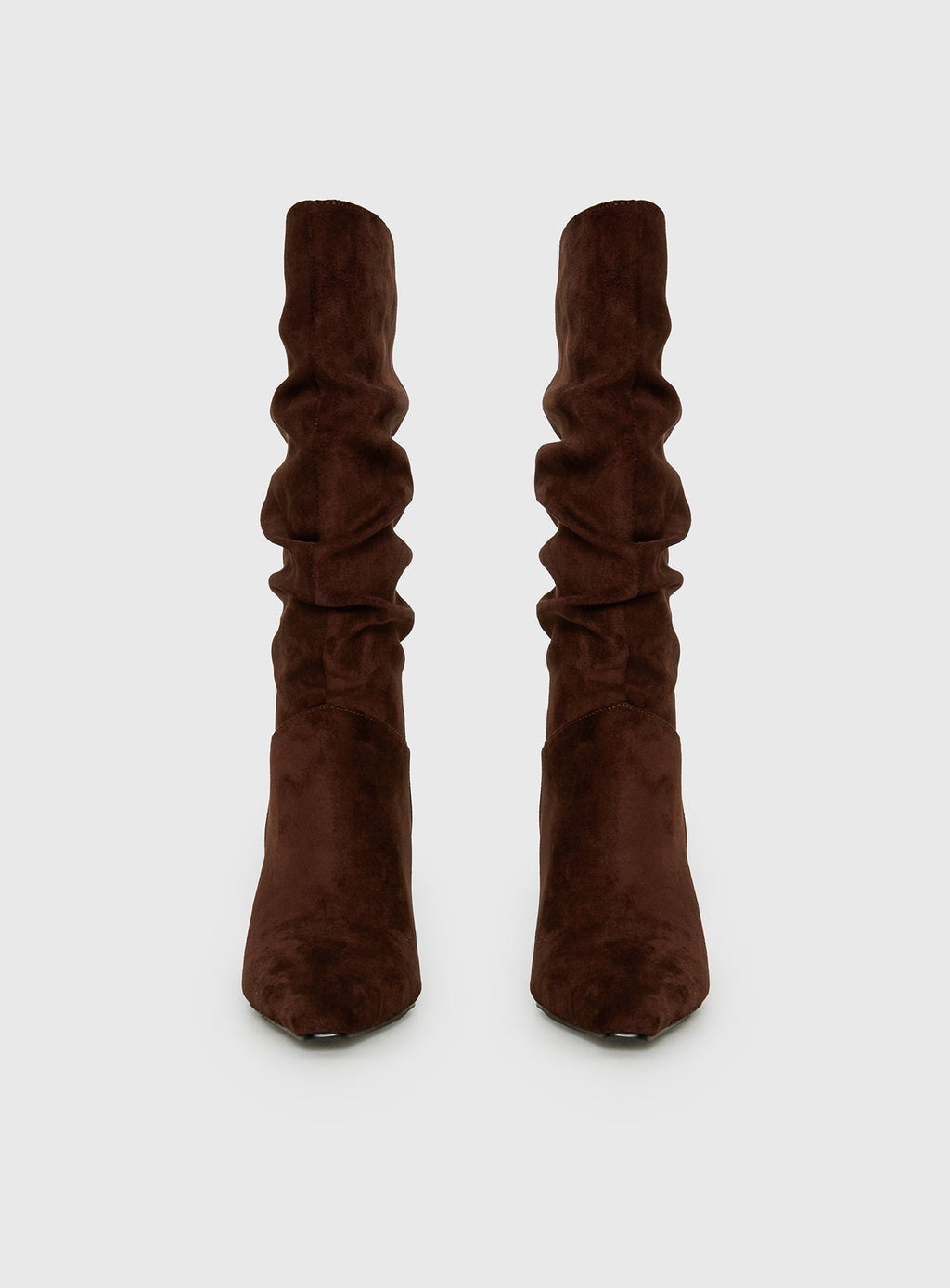 Such A Charmer Faux Suede Scrunch Boot Chocolate