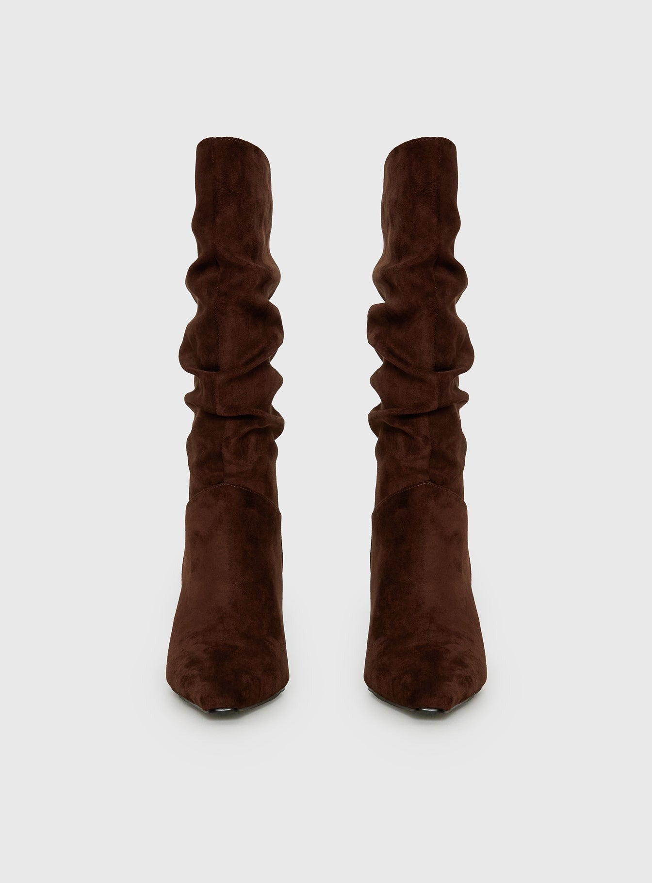 Such A Charmer Faux Suede Scrunch Boot Chocolate