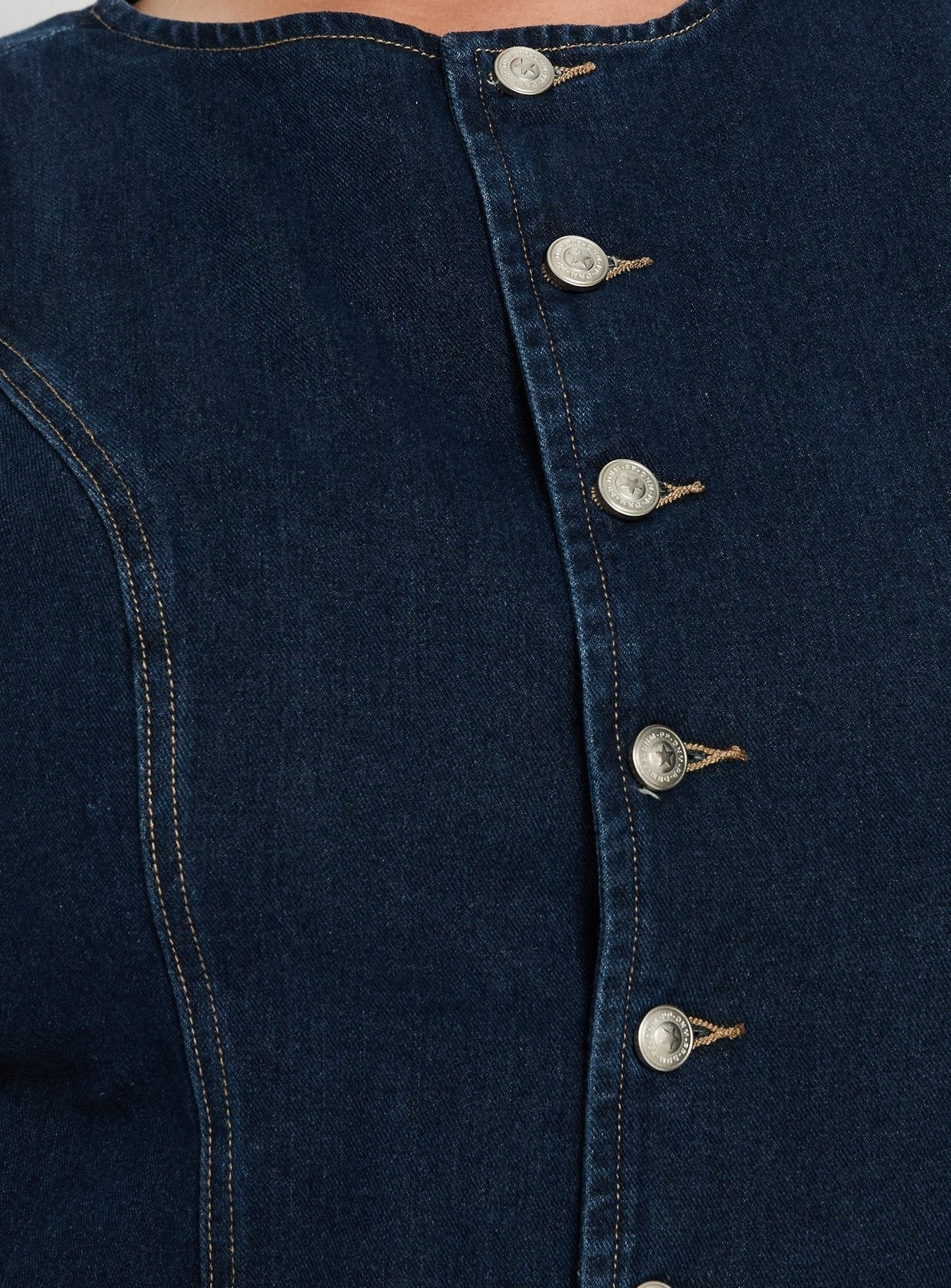 Yumiko Denim Romper Raw Denim Curve
