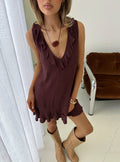 Swade Mini Dress Crinkle Plum