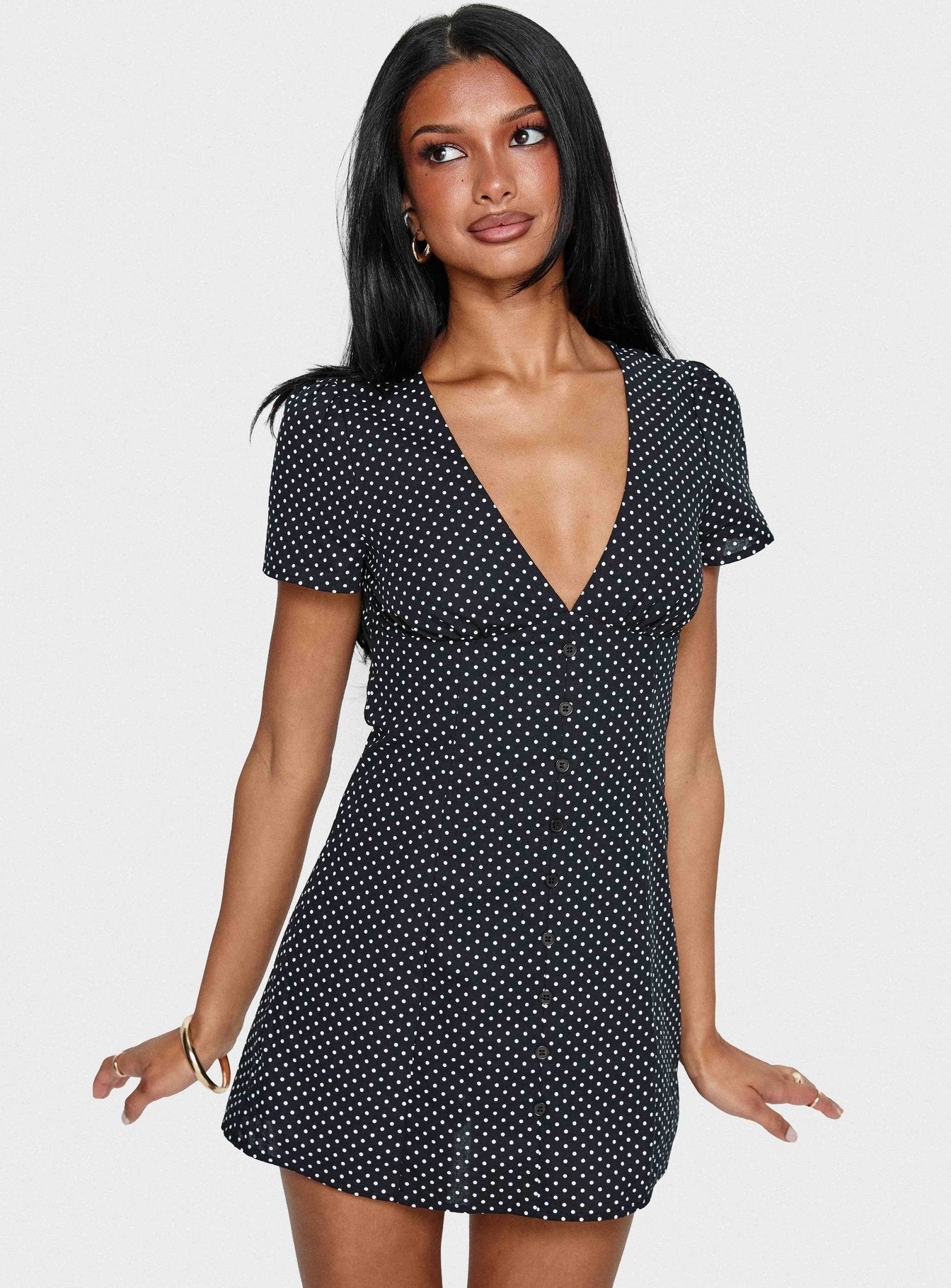 Loveliness Romper Black Polka
