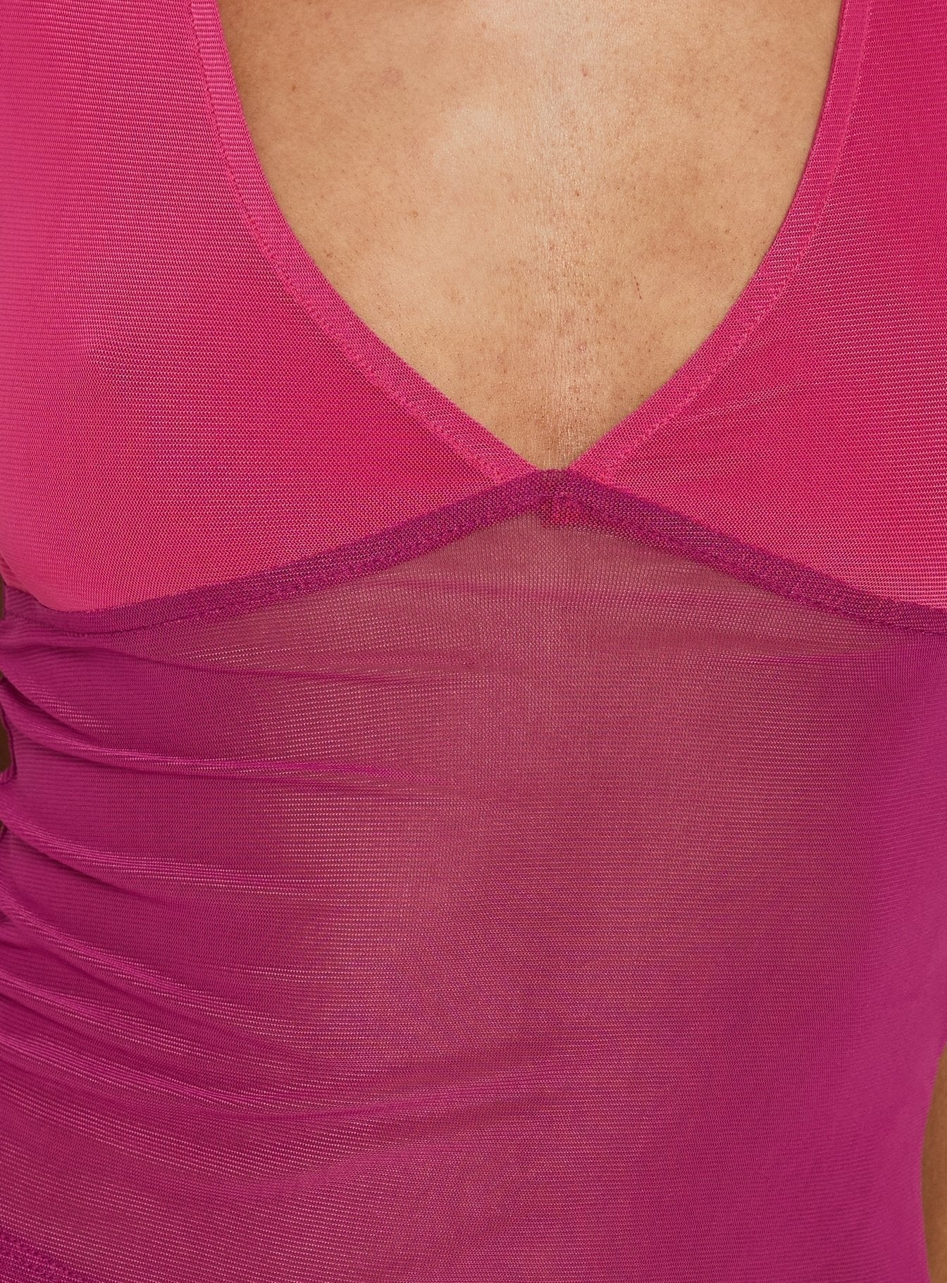 Lihat Sleeveless Contrast Top Pink / Purple