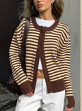 Melancholia Cardigan Brown / Lemon Stripe