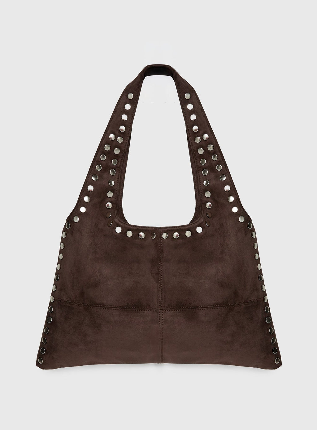 Tell The Truth Studded Faux Suede Bag Chocolate