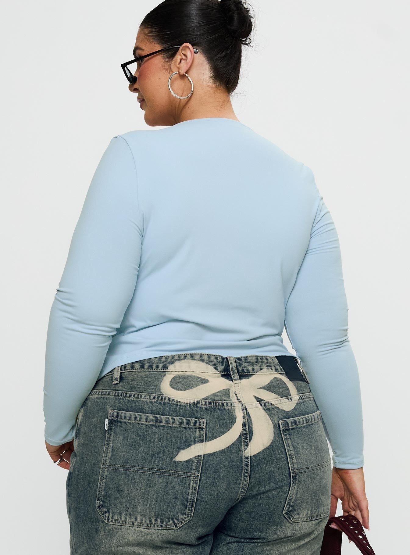 Sold On You Long Sleeve Top Blue Curve