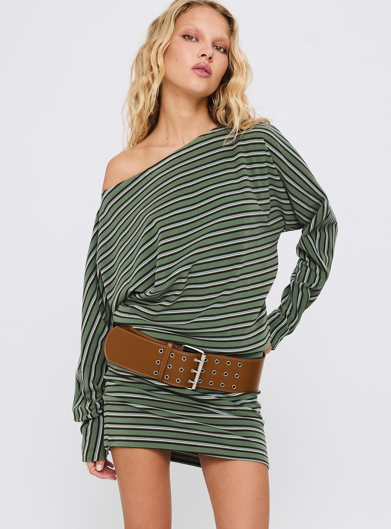 Salley Long Sleeve Mini Dress Stripe