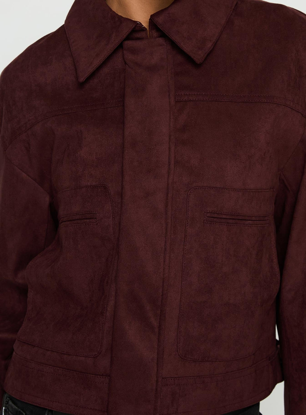 Macquarie Faux Suede Jacket Currant