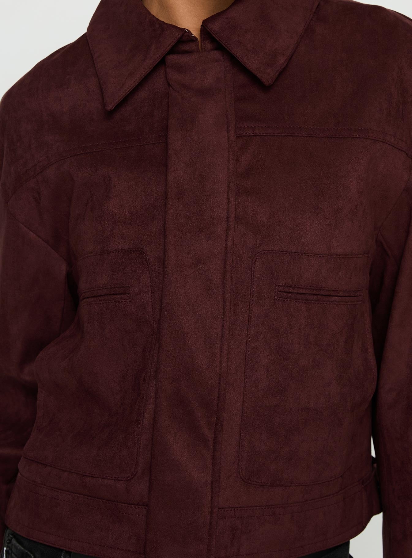 Macquarie Faux Suede Jacket Currant